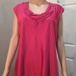 Anne Klein Fuchsia Drape Neck Blouse